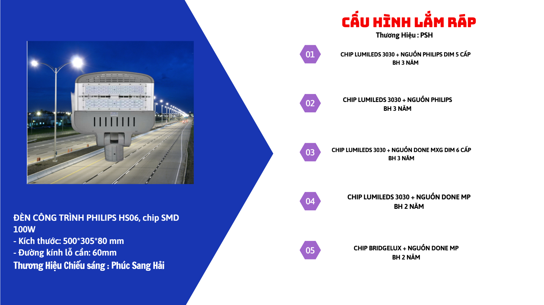 ĐÈN CÔNG TRÌNH PHILIPS HS06 100W