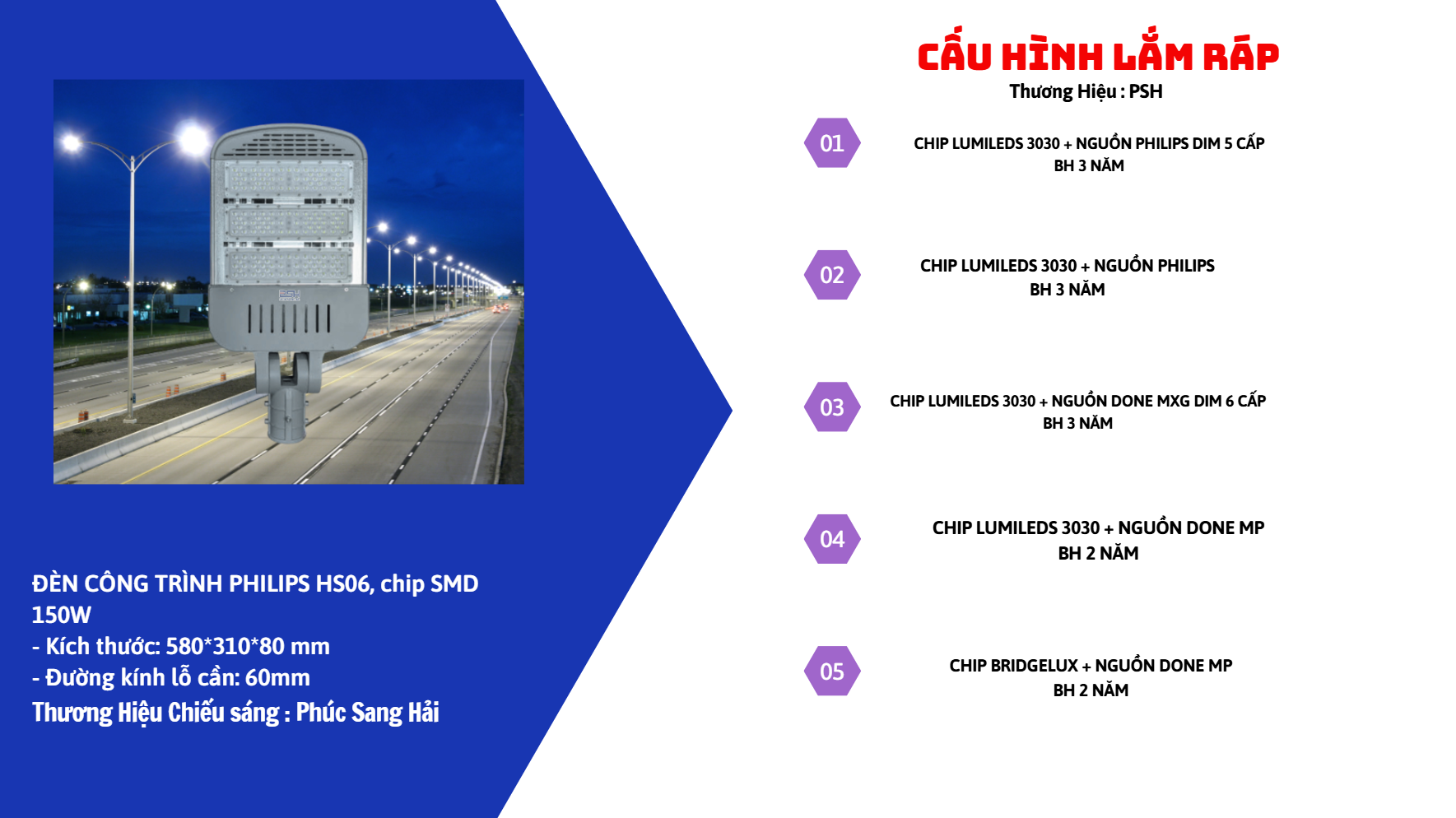 ĐÈN CÔNG TRÌNH PHILIPS HS06 150W