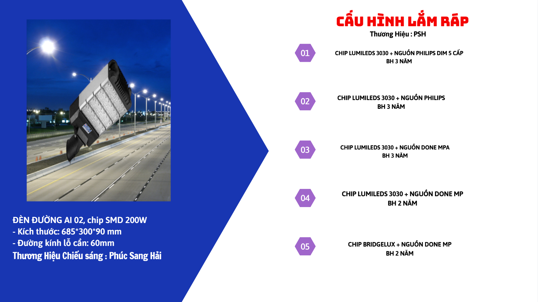 Đèn Đường Công Trình AI 02 200W