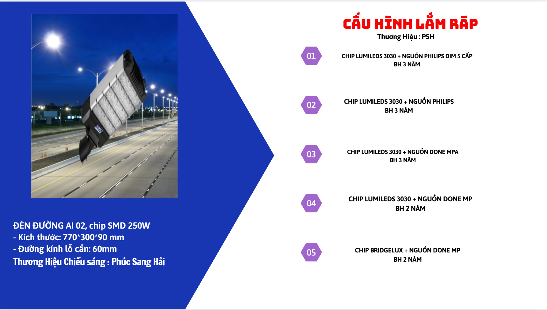 Đèn Đường Công Trình AI 02 250W