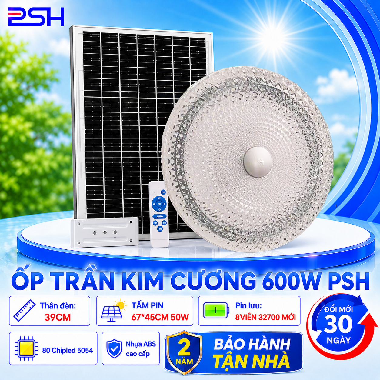 ĐÈN ỐP TRẦN KIM CƯƠNG PSH 600W
