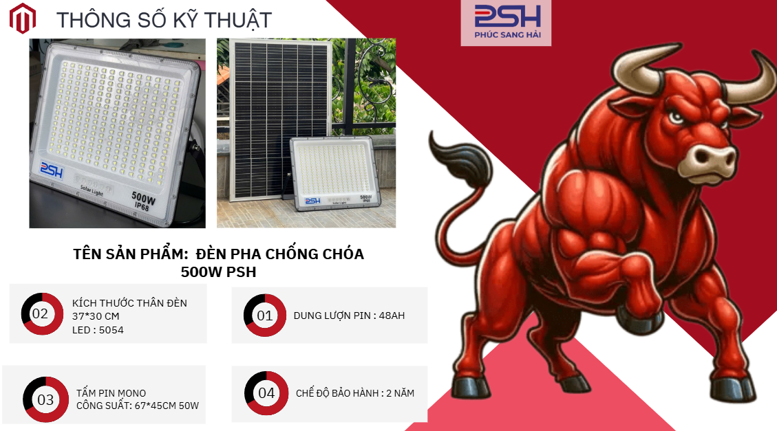 ĐÈN PHA CHỐNG CHÓA 500W PSH