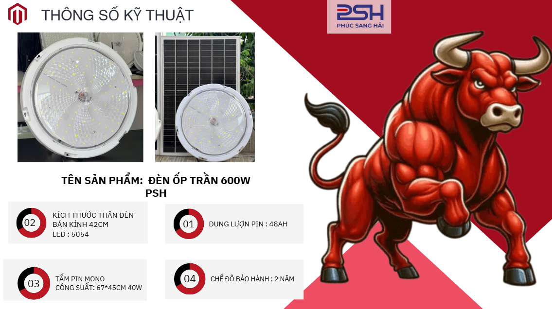 ĐÈN ỐP TRẦN 600W PSH