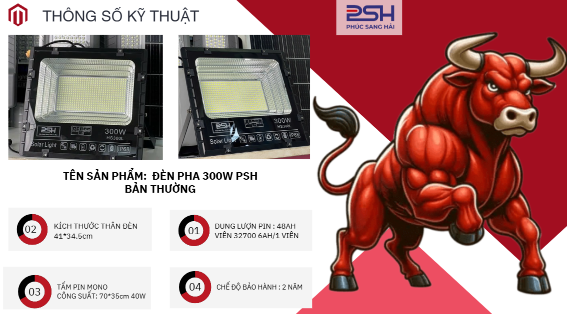 ĐÈN PHA PSH 300W BẢN NÂNG CẤP