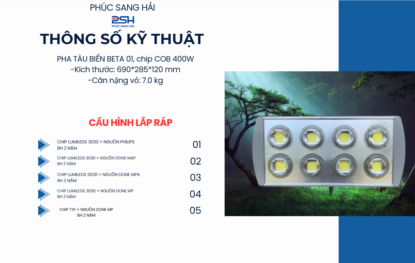 PHA TÀU BIỂN BETA 01 400W