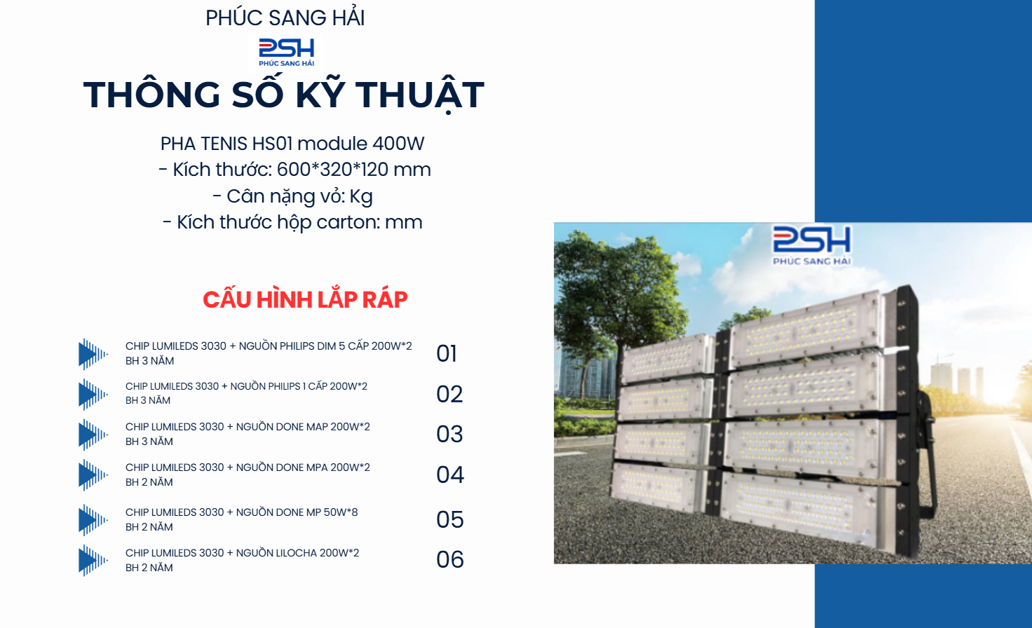 PHA TENIS HS01 module 400W