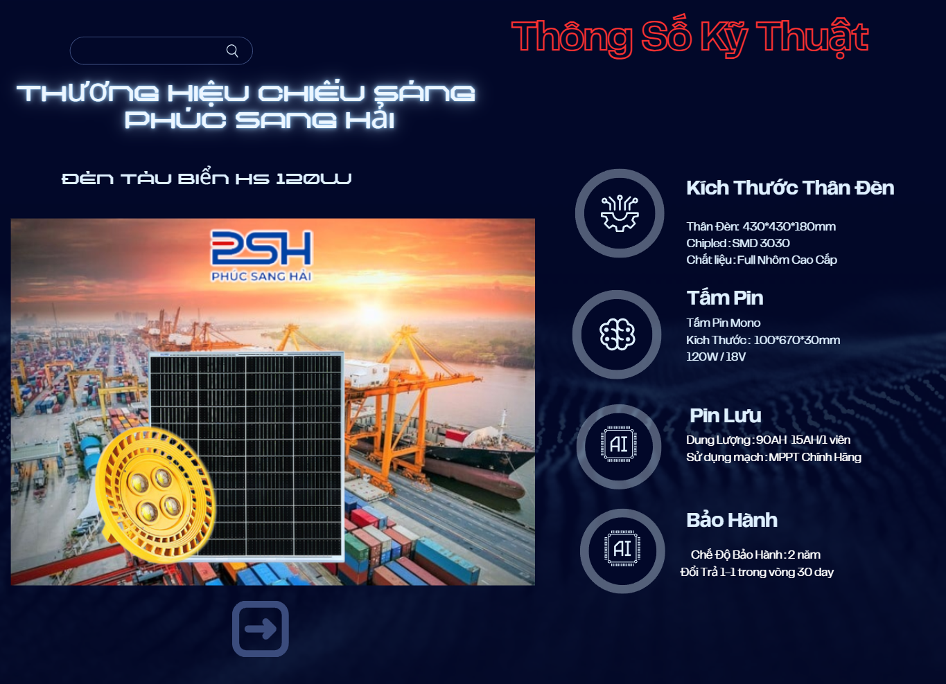 Đèn Tàu Biển HS 120W